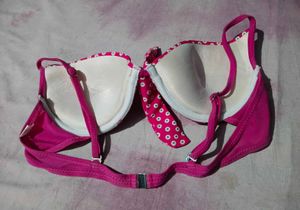 Pink Polka Dot Bikini Top bra