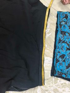 Embellished Blue &amp; Black Blouse and skirt