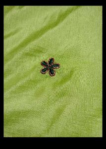 Elegant Lime Green Embroidered Silk Saree