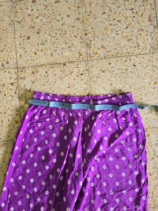 Purple Bandhani Kurta Set with Dupatta