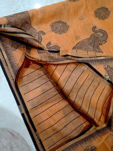 Elephant Saree Orange