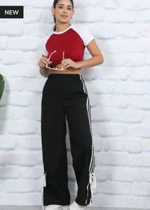 Shein Contrast Raglan Short Sleeves Crop Crew Tshi