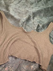 brown crop top