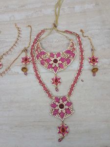 Exquisite Pink Kundan and zarkan Bridal Jewellery
