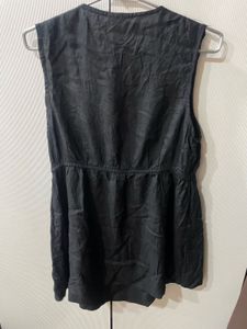 Embroidered V-Neck Sleeveless short frock