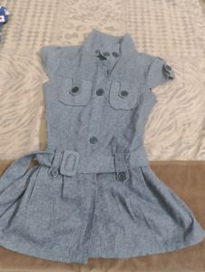 Korean style Wool Frock Onepiece With Belt