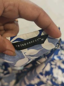 Blue Floral Print Summer Dress