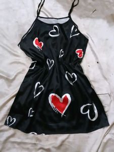 Cute Heart Print Sleep Dress