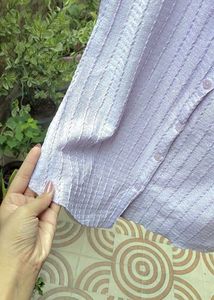 Lavender Textured Button-Up Shirt