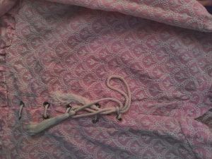 Pink Embroidered Blouse with Tie-Up Neckline