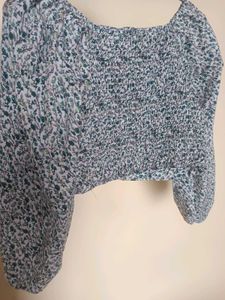 Floral Print Tie-Neck Cropped Top