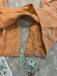 Designer Peach Blouse with Gota Patti