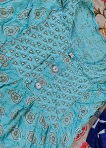 Turquoise Printed Kurta Set