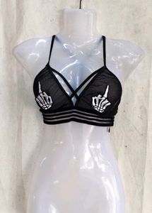Sheer Skeleton Hand Bralette