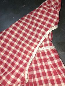 Cute Red Checkered Cottagecore Gingnam Top