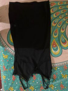 Black Lace Trim Ribbed Slip Dress
