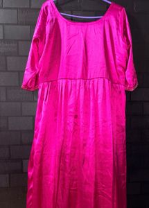 Rani Pink / Magenta Silk Kurta with beads work