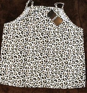 SHEIN Black Bunny Graphic T-Shirt &amp; Leopard Print