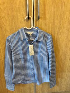 blue and white striped shirt