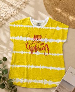 ⭐Yellow Tie-Dye T-Shirt "Never Stop Exploring"