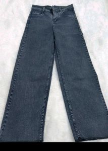 Charcoal black wide leg jeans