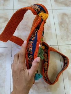 Vibrant Rajasthani Mirror Work Round Bag