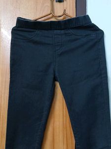 Comfy Black Faded Elastic Waist Skinny Pants