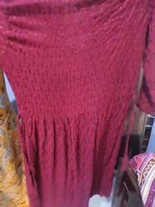 Maroon Dress with Palazzo Set | Worn Once