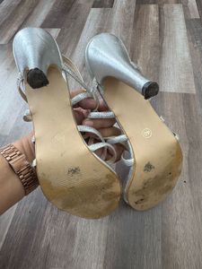 Silver Diamond Strappy Heels