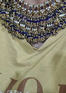 Statement Necklace - Blue &amp; Gold