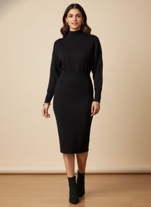 Bodycon Black Linen Strechable Dress