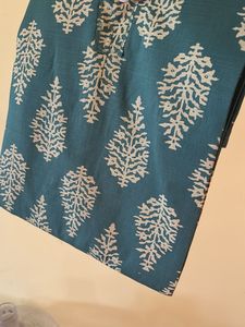 Green Block Print Kurta + Free Gift