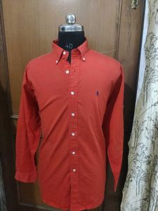 Ralph Lauren Men's Orange Button-Down Shirt