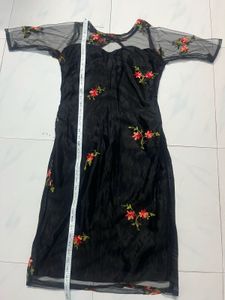 Net Black Kurti