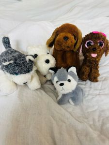 Bundle of Cute Plush Dog Toys