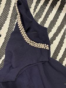 Elegant Navy Blue Embellished Dress