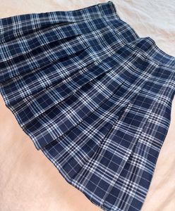 Korean Plaid Pleated Mini Skirt