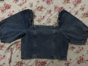 Madame denim crop top