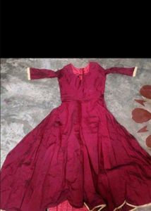Elegant Maroon Embroidered Anarkali Gown