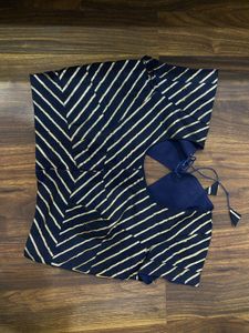 Blue Chiffon Saree with Blouse