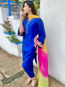 Vibrant Blue Kurta Set with Dupatta