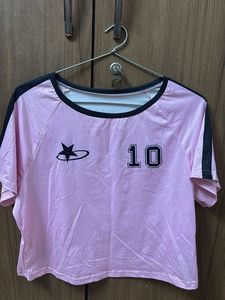 Pink Graphic Crop Top