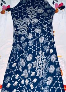 Elegant Navy Blue Printed Kurta