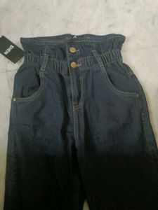 High-Waisted Denim Jeans