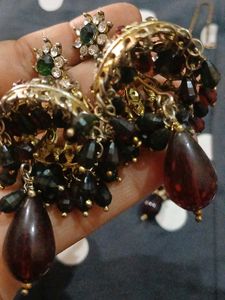 Indian Bridal Maang Tikka &amp; Earrings Set