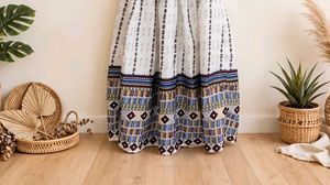 Bohemian White Ethnic Gown