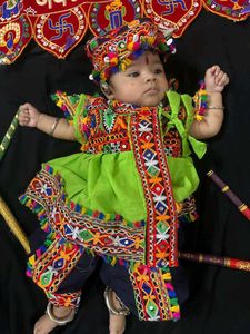 Vibrant Embroidered Choli and Dhoti Set