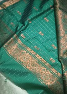 Elegant Ethnic Benarasi Silk Saree Green 💚