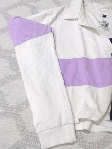 Colorblock Cropped Polo Shirt