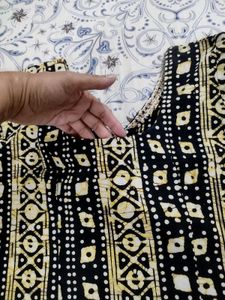 Black &amp; Beige Printed Kurta